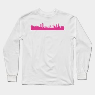 Rotterdam skyline pink Long Sleeve T-Shirt